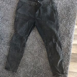 Black pants with distressed wash